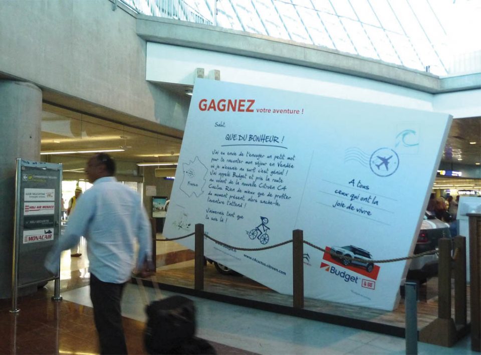 Europe Media pubblicità aeroporto di Cannes in Francia