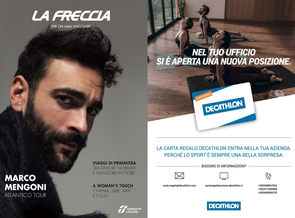 Europemedia pubblicità rivista la Freccia per Decathlon Italia