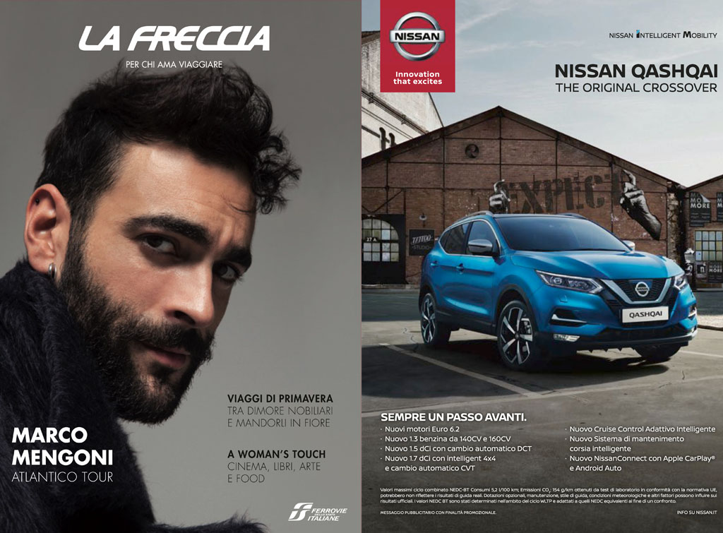 Europemedia pubblicità rivista la Freccia per Nissan Italia