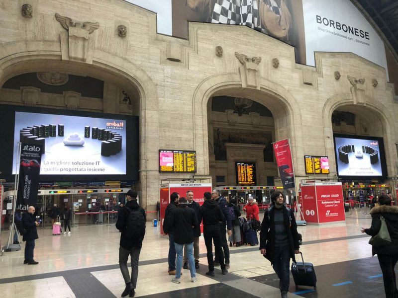 Europe Media impianti pubblicitari Digital maxi Led Wall Stazione Centrale di Milano