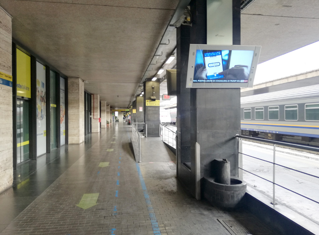 Europe Media Impianti Pubblicitari GOTV nelle Grandi Stazioni Ferroviarie Roma