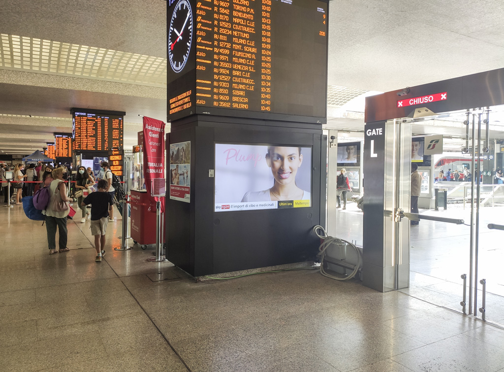 Europe Media impianti pubblicitari GOTV Stazione Roma Termini