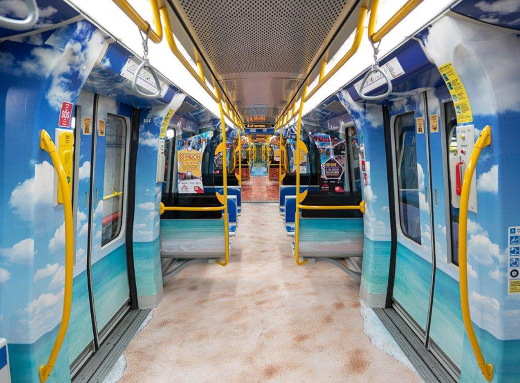 Europe Media Personalizzazione e brandizzazione interno vagoni linea 5 metro Milano