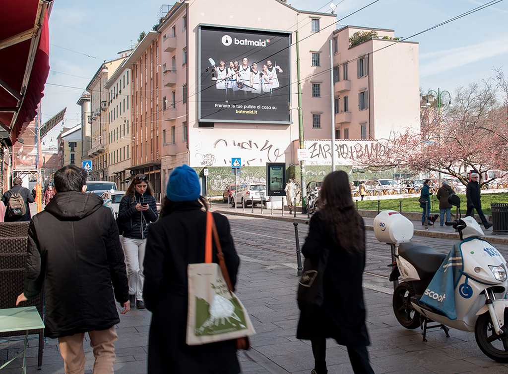 Europe Media pianificazione promozionale impianti pubblicitari outdoor Milano per Batmaid