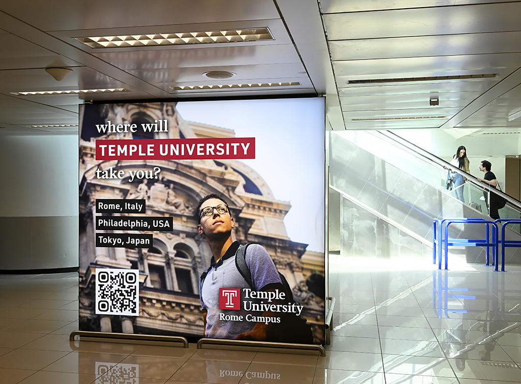 europe media impianti pubblicitari maxi aeroporto roma fiumicino temple university