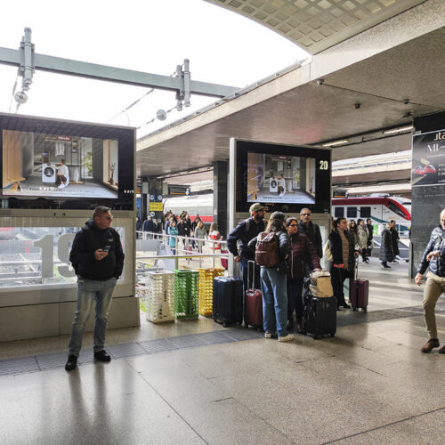 europe media impianti pubblicitari gotv stazione roma termini fronte binari cliente miele