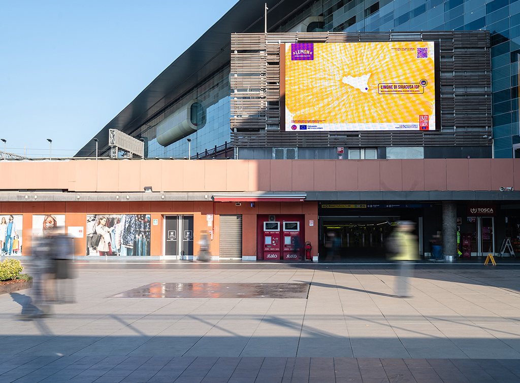Europe Media Campagna Pubblicitaria Consorzio Limoni di Siracusa Grandi Stazioni Roma Tiburtina